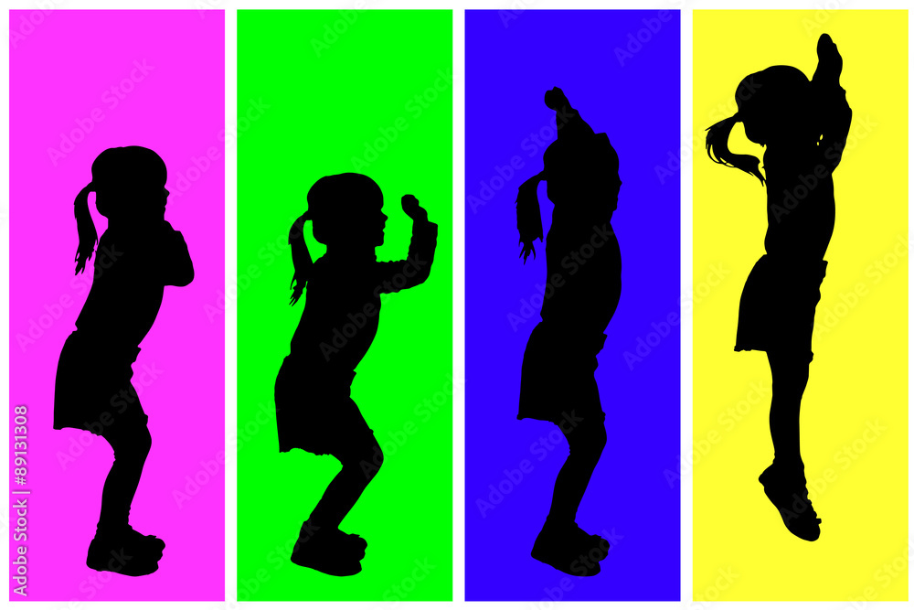 Vector silhouette of children. Vector silhouette of children.