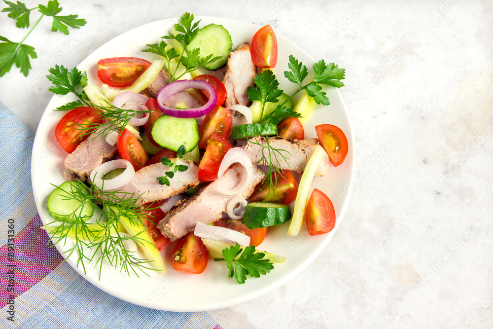 vegetable salad with meat vegetable salad with meat