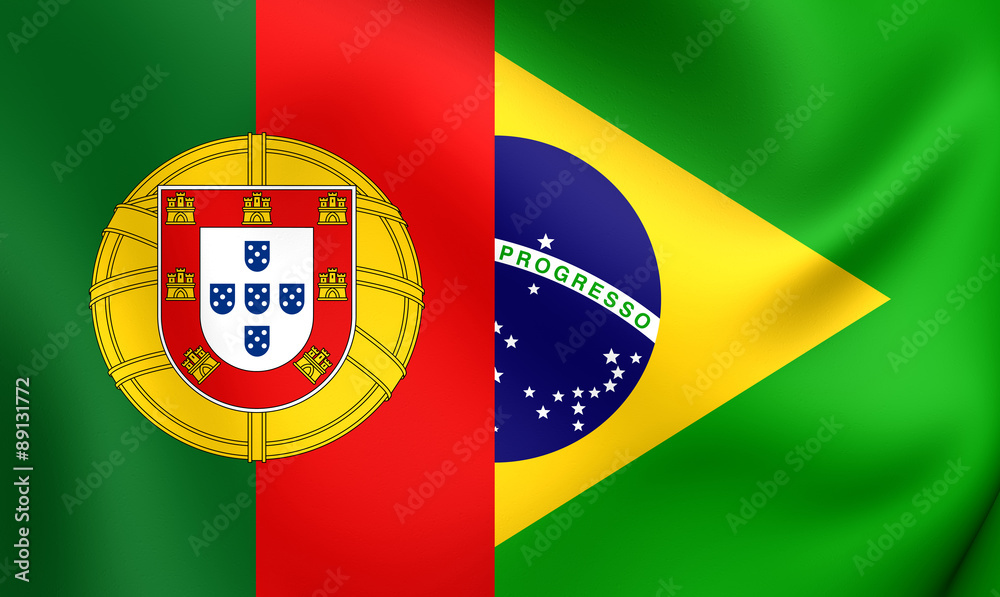 Flag of Brazil and Portugal Stock Illustration Adobe Stock