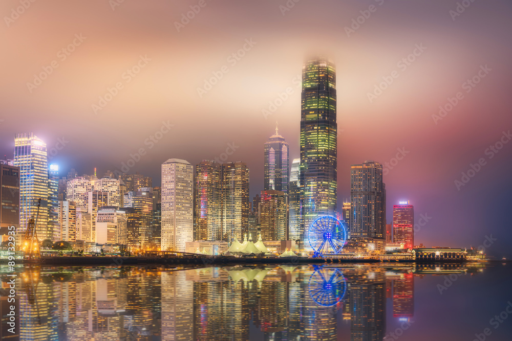 Obraz premium Panorama of Hong Kong and Financial district