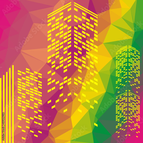 low poly city