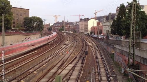 Bahnverkehr im Zeitraffer.