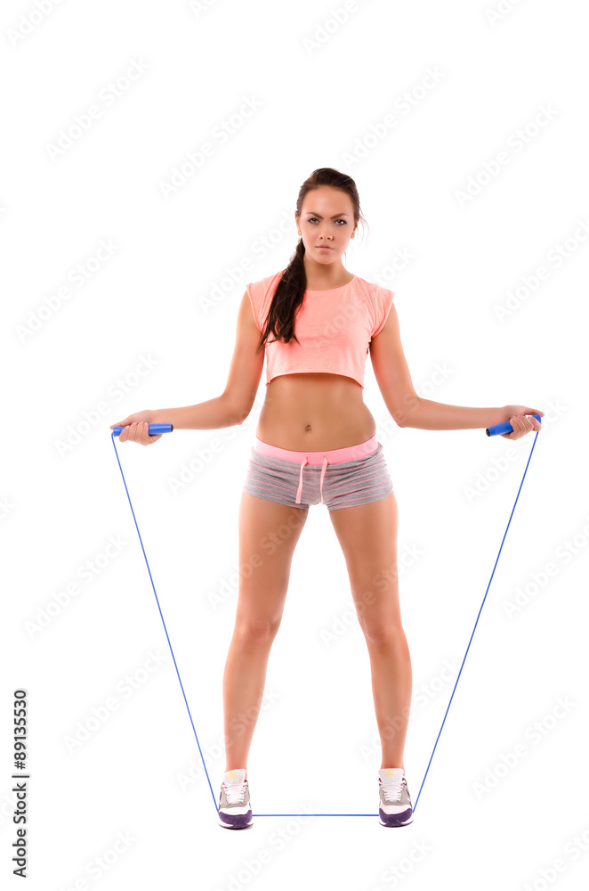 girl holding jumping rope