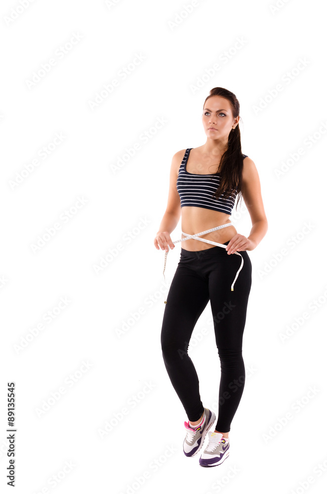 girl with measuring tape girl with measuring tape
