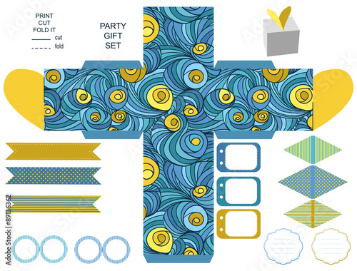 Gift box template  party set