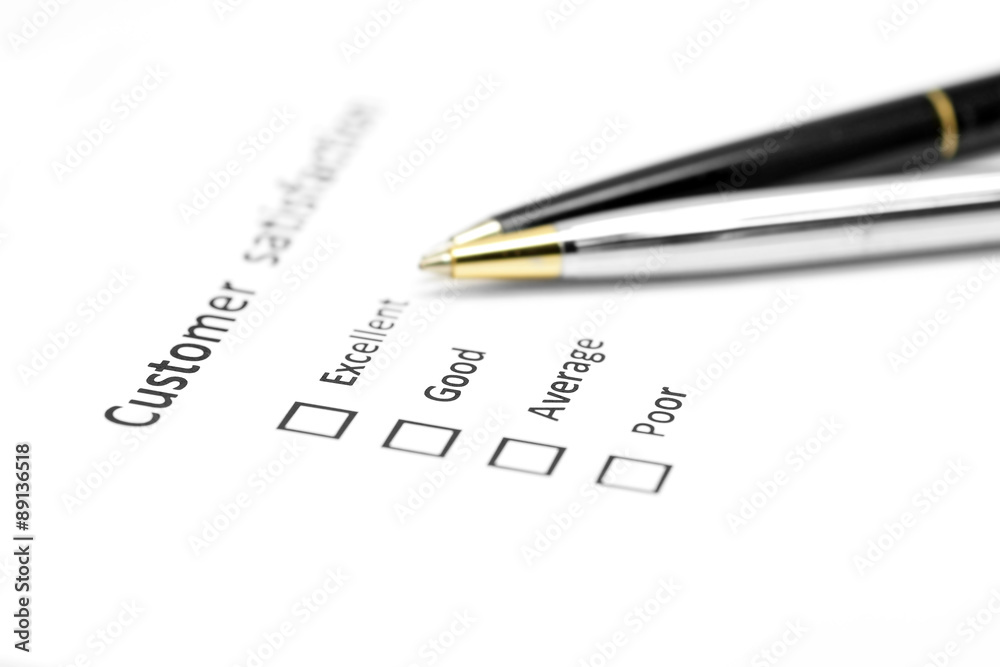 customer satisfaction survey form with the pen customer satisfaction survey form with the pen