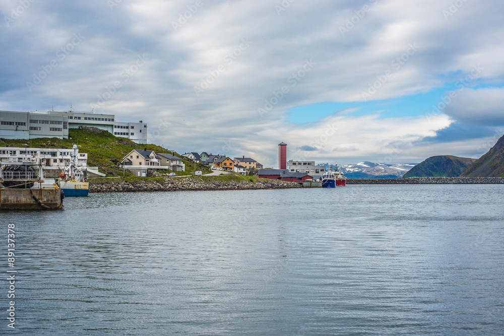 Fototapeta premium Port of Honningsvag in Finmark, Norway.