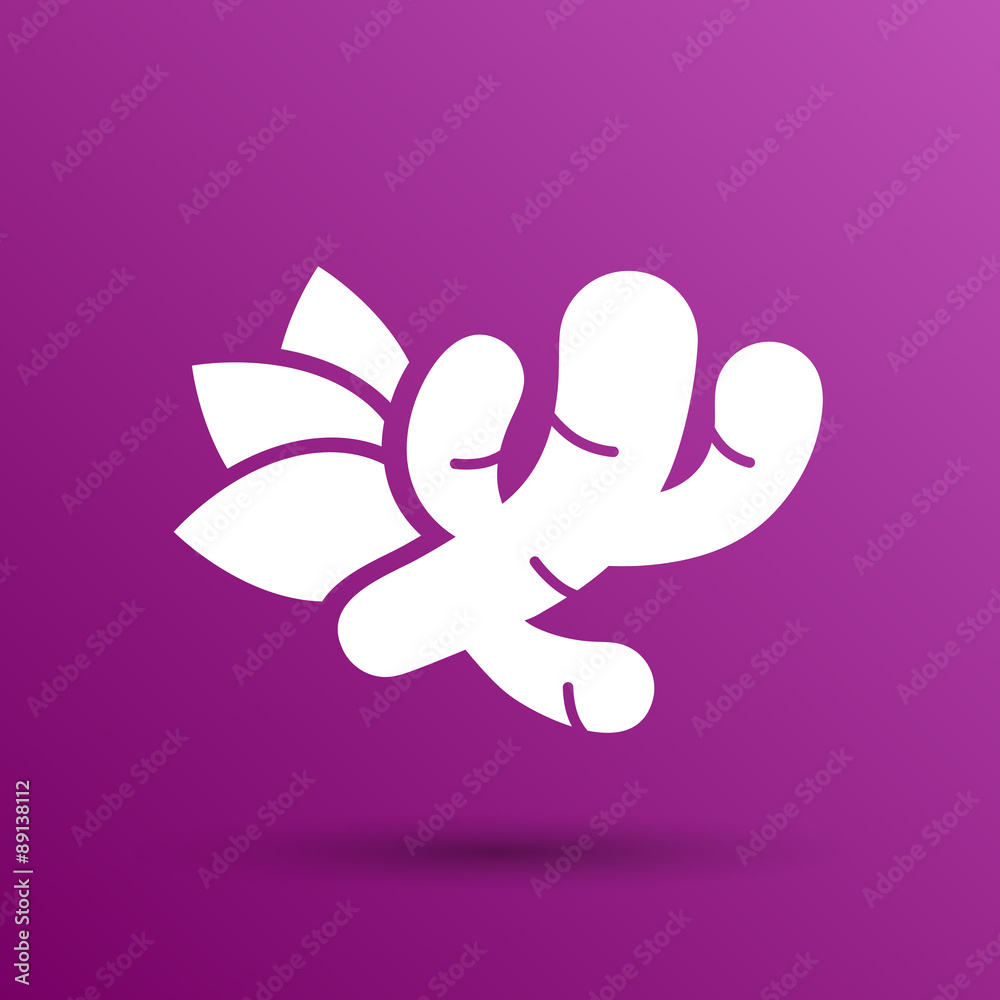 Fototapeta premium Ginger icon - Vector root health food market closeup