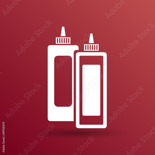Ketchup mustard and mayonnaise logo icon food