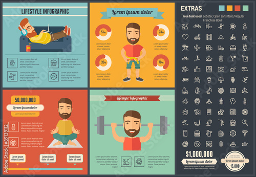 Lifestyle flat design Infographic Template