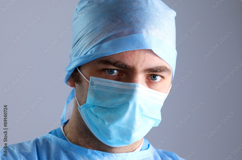 Surgeon in uniform close-up ready to step Surgeon in uniform close-up ready to step