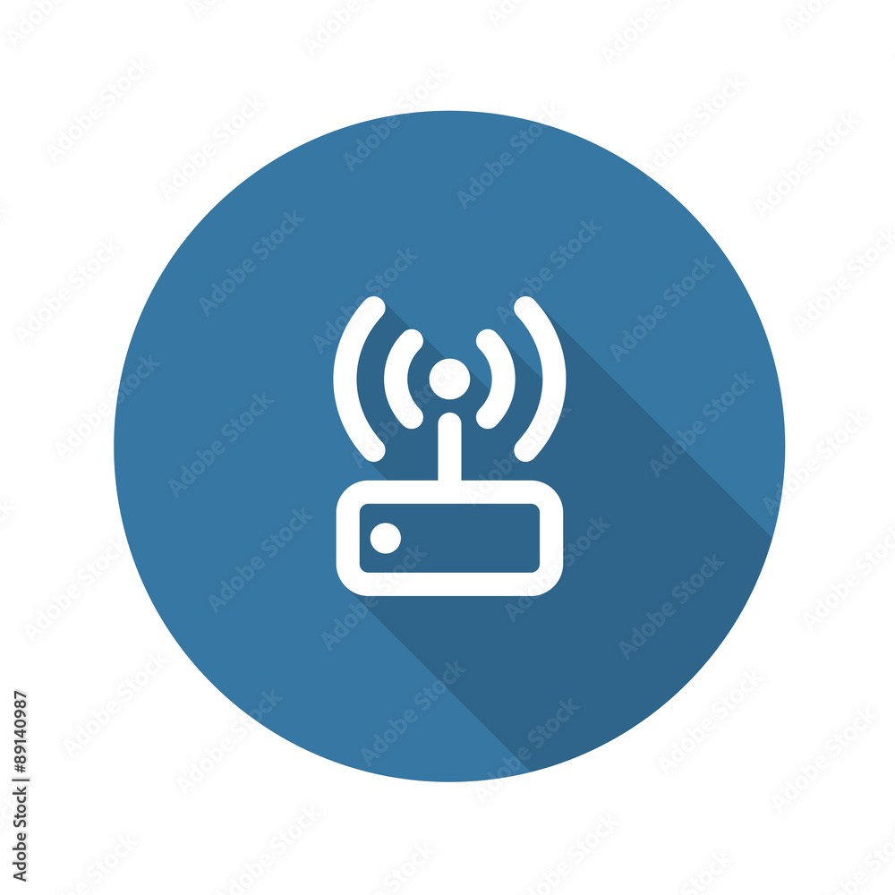 Internet Wi Fi Router. Flat Design. Long Shadow. Internet Wi Fi Router. Flat Design. Long Shadow.