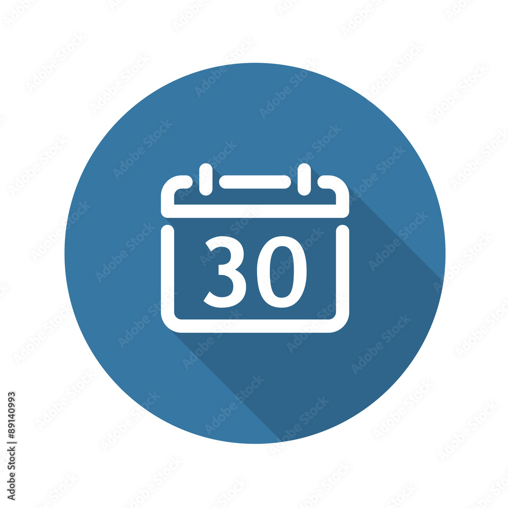 Calendar Day Icon. Flat Design. Long Shadow. Calendar Day Icon. Flat Design. Long Shadow.