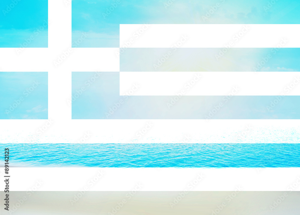Greek flag Water Beach Background