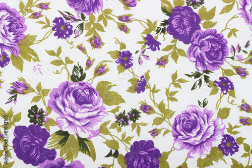 vintage style of tapestry flowers fabric pattern background © peekeedee