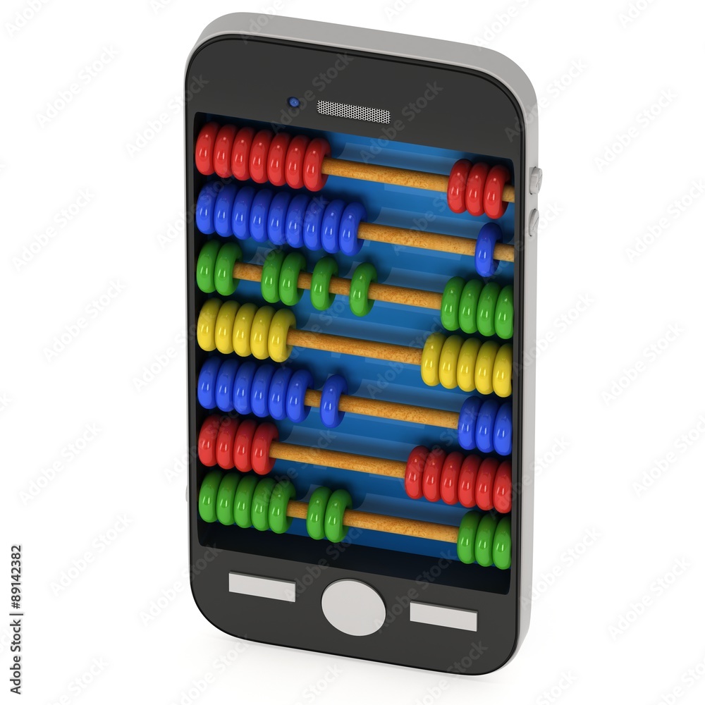 Smartphone with abacus Smartphone with abacus