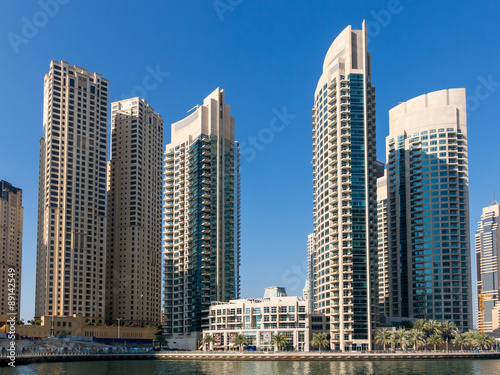 Highrise buildings in the Marina district of Dubai, United Arab Emirates © TasfotoNL
