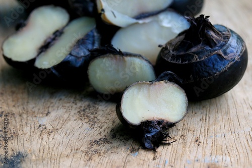 Chinese water chestnut on wood vintage