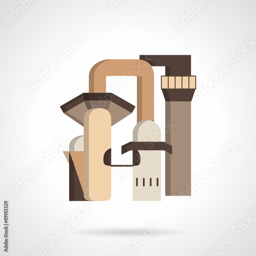 Metallurgy factory flat vector icon