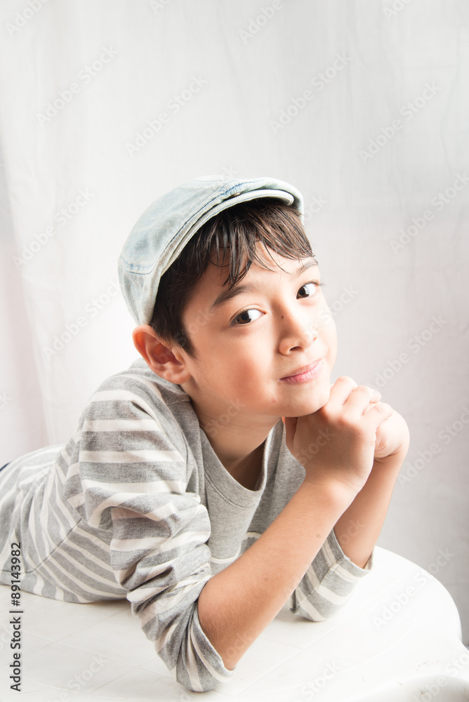 Little handsome boy portrait on white background Little handsome boy portrait on white background
