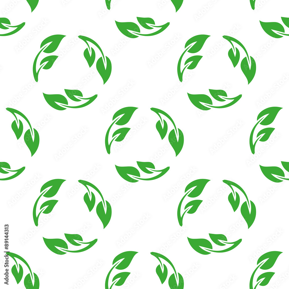 seamless pattern with recycle leaves