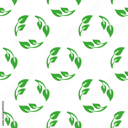 Obraz na płótnie seamless pattern with recycle leaves w salonie