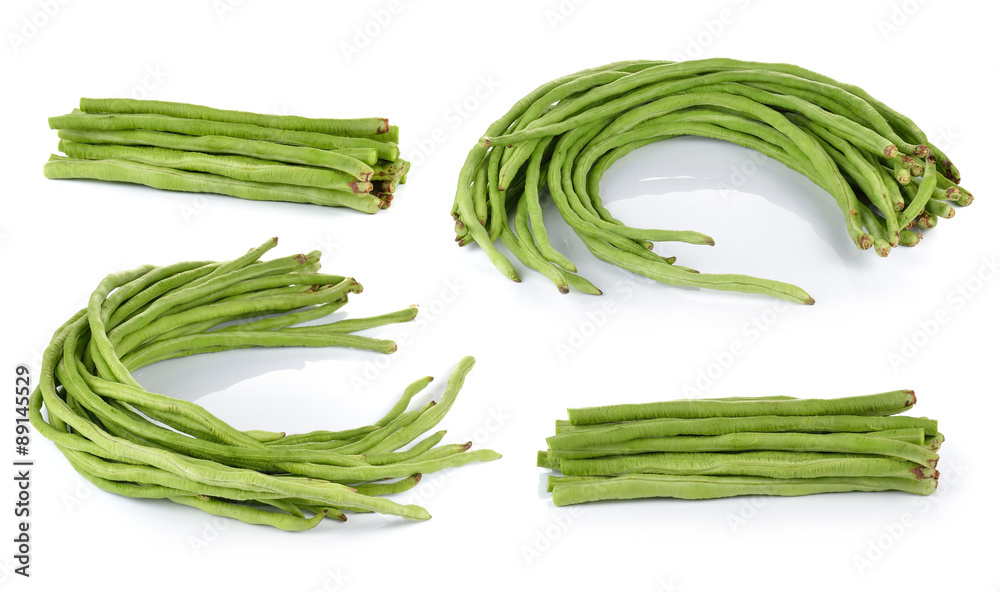 Yard Long bean on white background Yard Long bean on white background