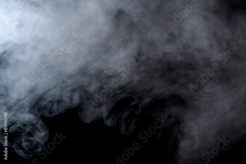 Abstract smoke hookah on a black background.