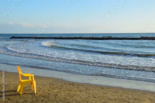 In the quiet of sunset by the sea at Anzio