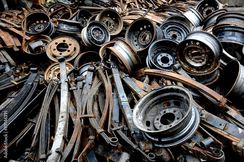 Fotografie Old spare parts of automobiles