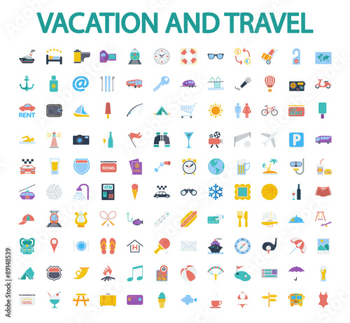 Vacation and travel icons