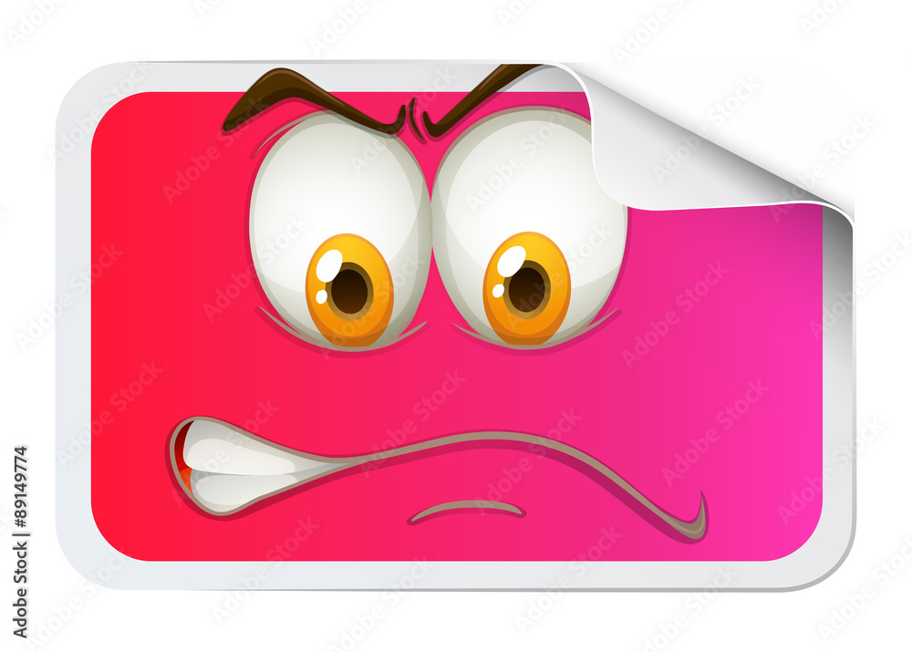Pink sticker with face