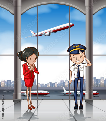 Cabin crew at airport