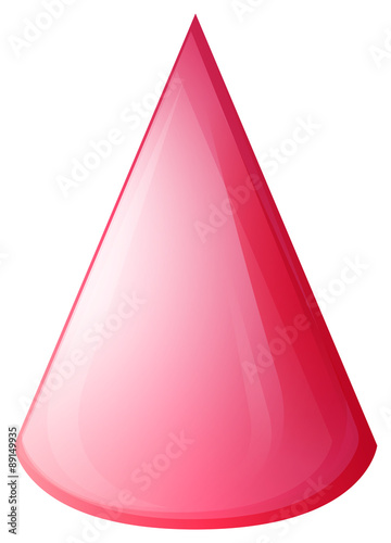 Pink cone on white