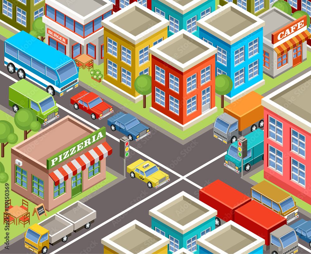 Isometric city. Isometric city.