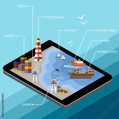 Seaport on the tablet screen.