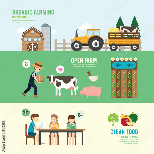 Organic Clean Foods Good Health design concept people set 