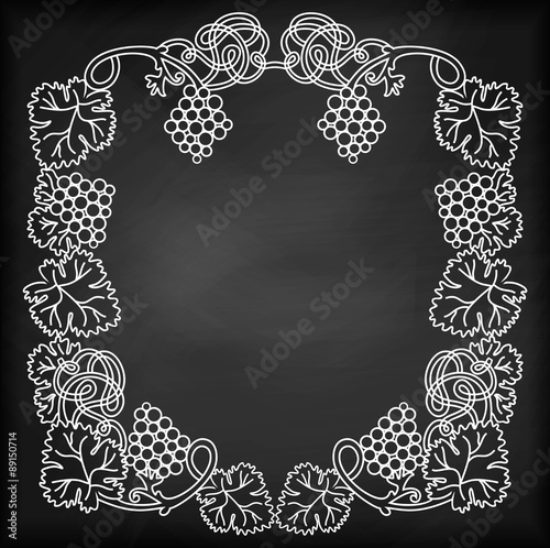 Chalkboard with grape frame