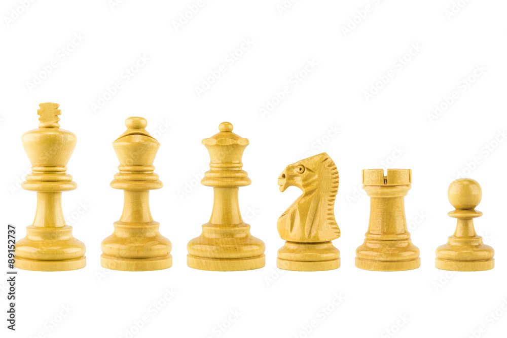 chess wood on white background chess wood on white background