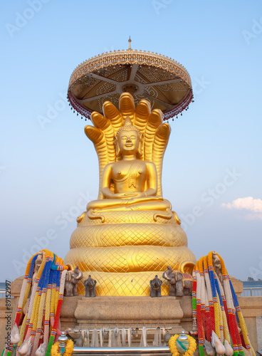 buddha statue inthailand with (naka in thai name) photo