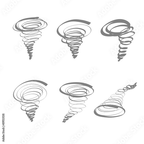 typhoon hand drawn icon set vector isolated.