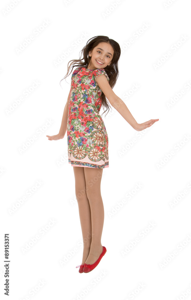 Teenage girl jumping Teenage girl jumping