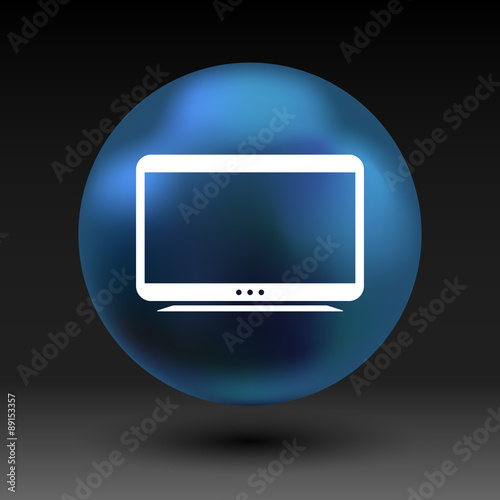 tv icon vector flatscreen hd lcd 