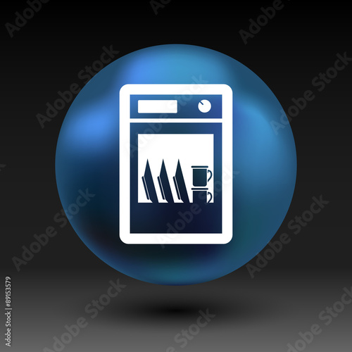 icon dishwasher appliance vector kitchen clean logo