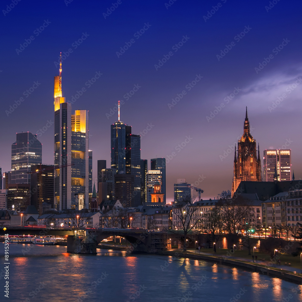 Frankfurt Skyline, Germany at night