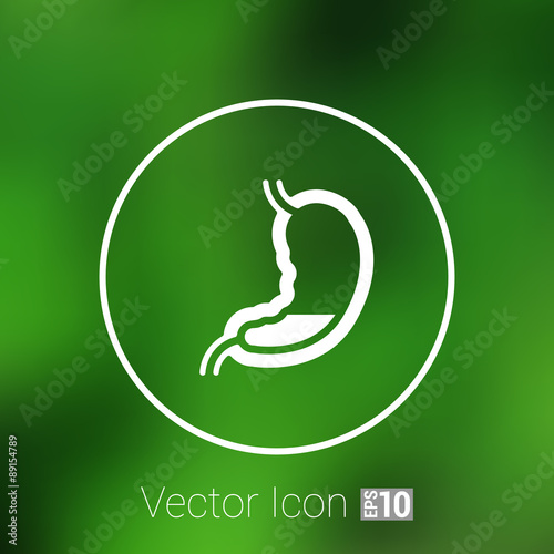 Human stomach icon human cross intestinal