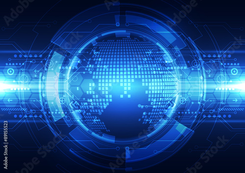 abstract global technology, vector background