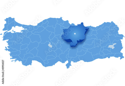 Map of Turkey, Sivas