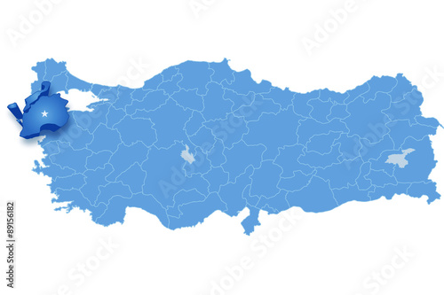 Map of Turkey, Canakkale