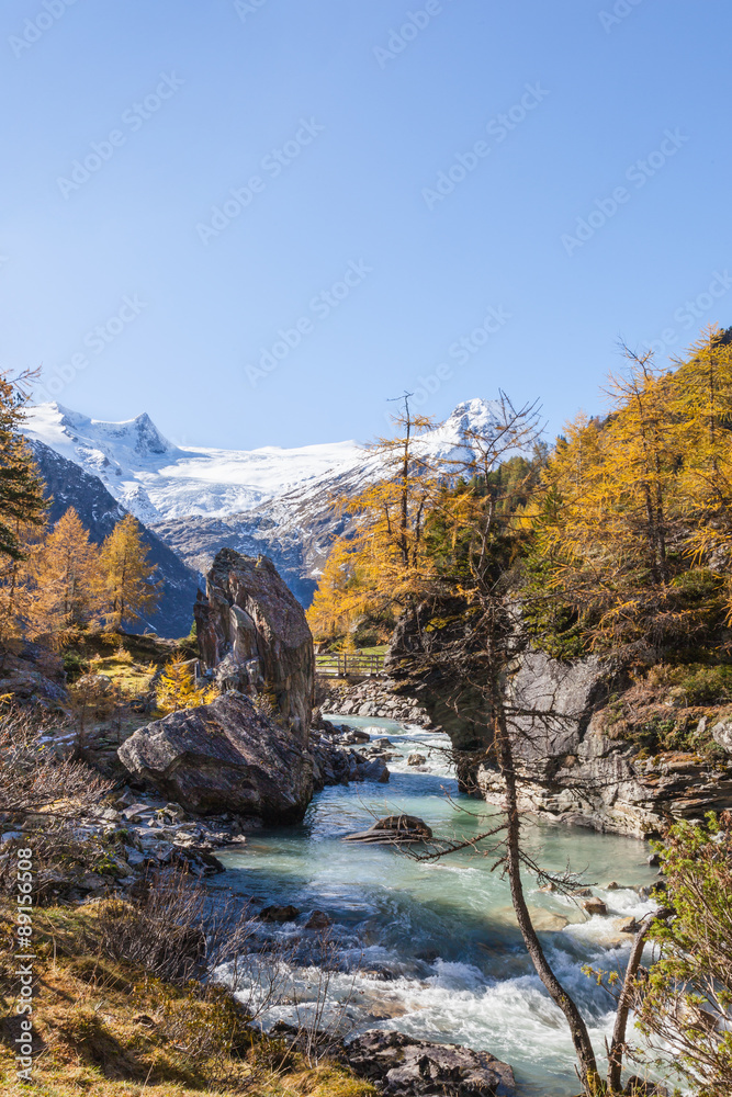 River in alp landscape at autumn River in alp landscape at autumn
